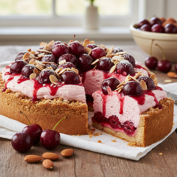 Decadent Cherry Almond Mousse Pie recipe