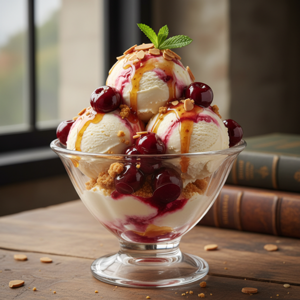 Decadent Cherry Amaretto Cheesecake Ice Cream Delight recipe