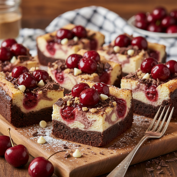 Decadent Cherry Cheesecake Brownie Bars recipe