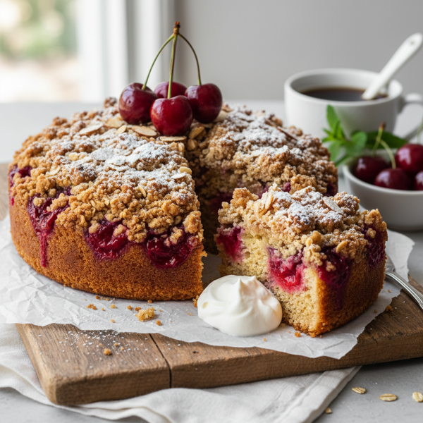 Decadent Cherry Crumble Coffee Cake recipe