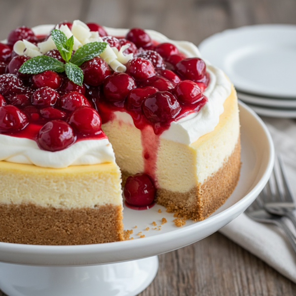 Decadent Cherry Delight Cheesecake recipe