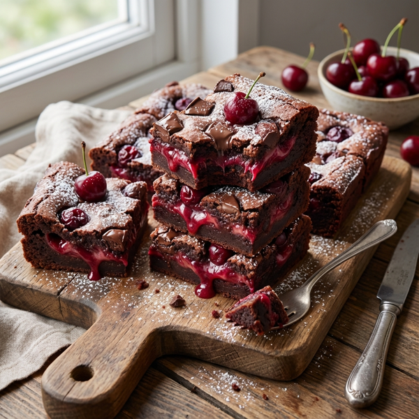 Decadent Cherry Swirl Brownies recipe