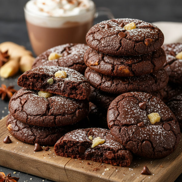 Decadent Chewy Chocolate Gingerbread Cookies recipe