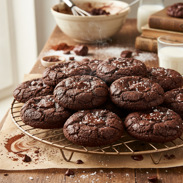 Decadent Chewy Double Chocolate Delight Cookies recipe