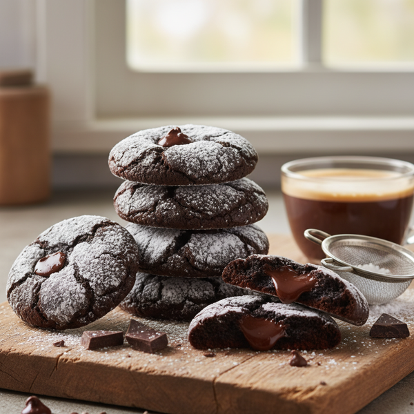 Decadent Chewy Flourless Chocolate Cookies recipe