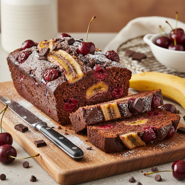 Decadent Chocolate-Cherry Banana Loaf recipe