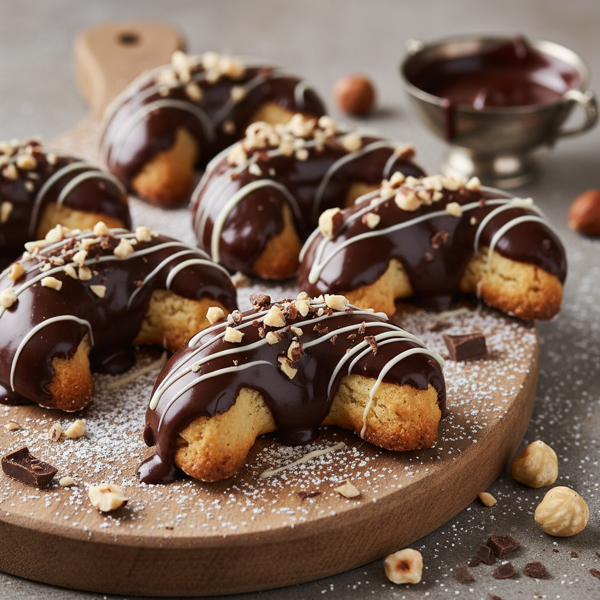 Decadent Chocolate-Covered Hazelnut Crescents recipe