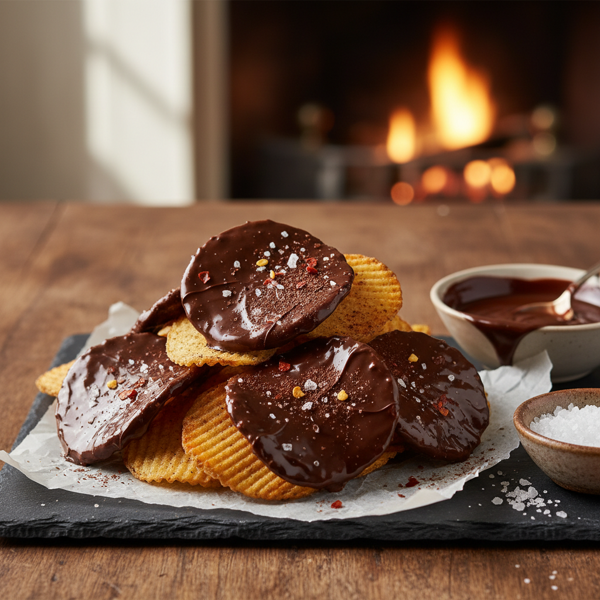 Decadent Chocolate-Crusted Kettle Chips recipe