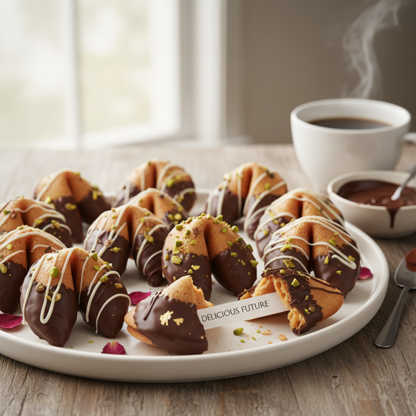 Decadent Chocolate-Dipped Fortune Cookies recipe