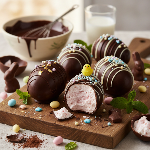 Decadent Chocolate-Dipped Marshmallow Easter Eggs recipe