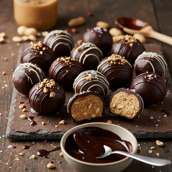 Decadent Chocolate-Dipped Peanut Butter Bliss Balls recipe