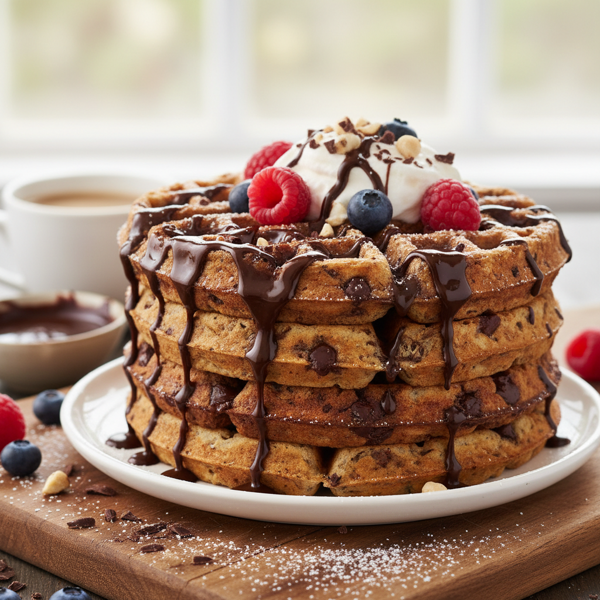 Decadent Chocolate-Infused Multigrain Waffles recipe