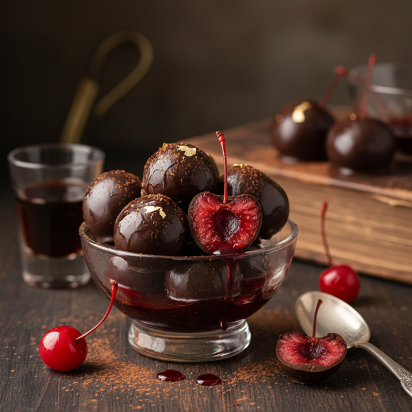 Decadent Chocolate-Liqueur Maraschino Cherries recipe
