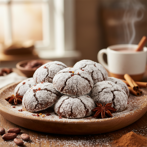 Decadent Chocolate-Spiced Wedding Cookies recipe