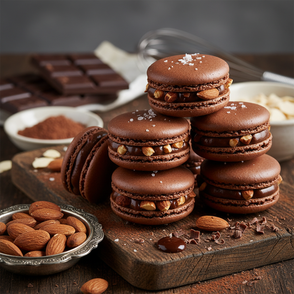 Decadent Chocolate Almond Macarons recipe