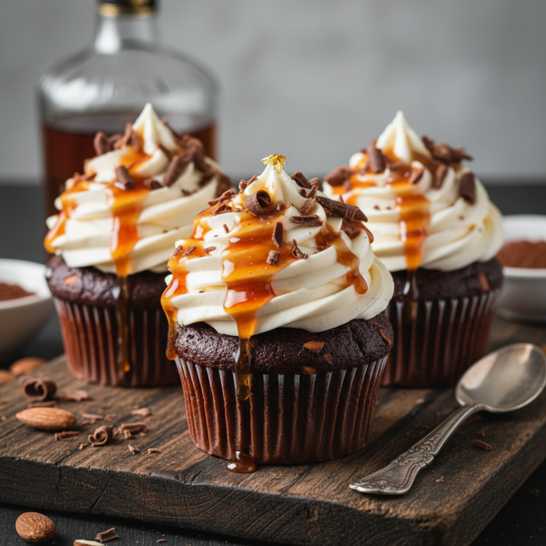 Decadent Chocolate Amaretto Cream Cheese Cupcakes recipe