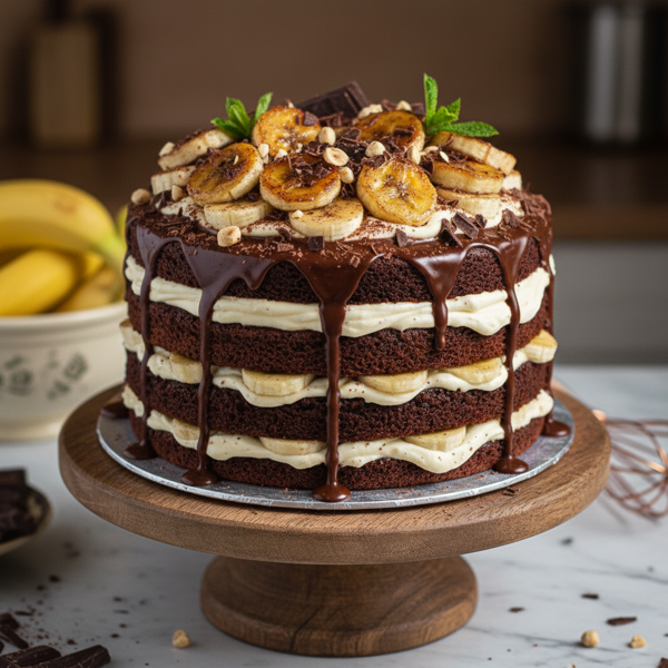 Decadent Chocolate Banana Bliss Cake recipe