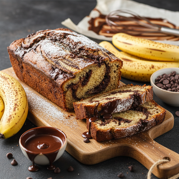 Decadent Chocolate Banana Swirl Loaf recipe