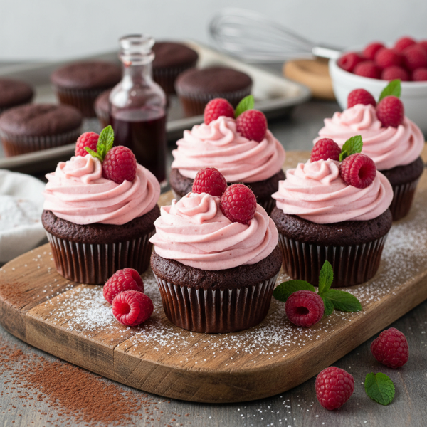 Decadent Chocolate Beet Cupcakes with Fresh Raspberry Frosting recipe