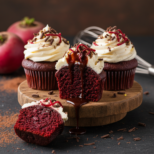 Decadent Chocolate Beet Velvet Cupcakes recipe