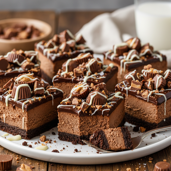 Decadent Chocolate Candy Cheesecake Squares recipe