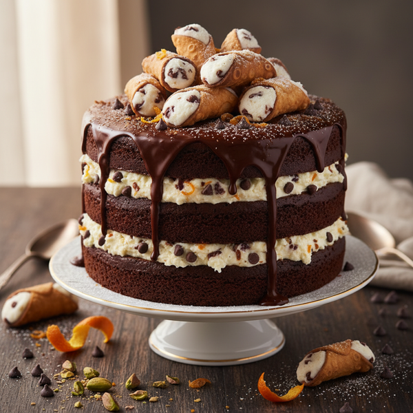 Decadent Chocolate Cannoli Cake recipe