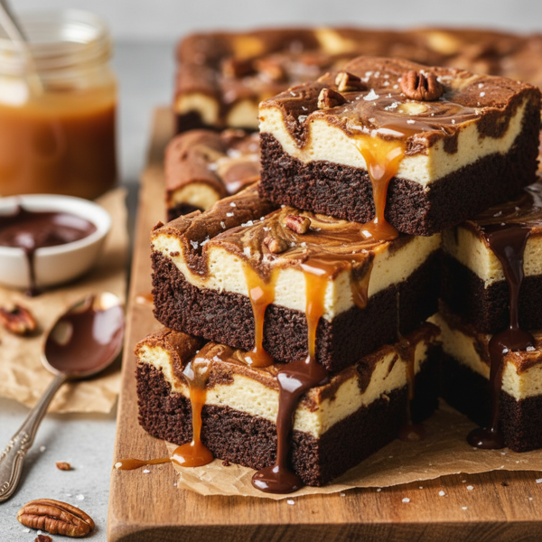 Decadent Chocolate Caramel Cheesecake Brownies recipe