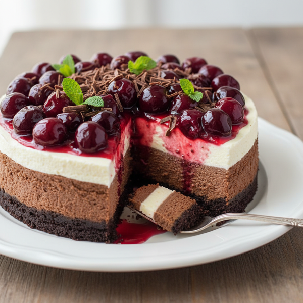 Decadent Chocolate Cherry Cheesecake Delight recipe
