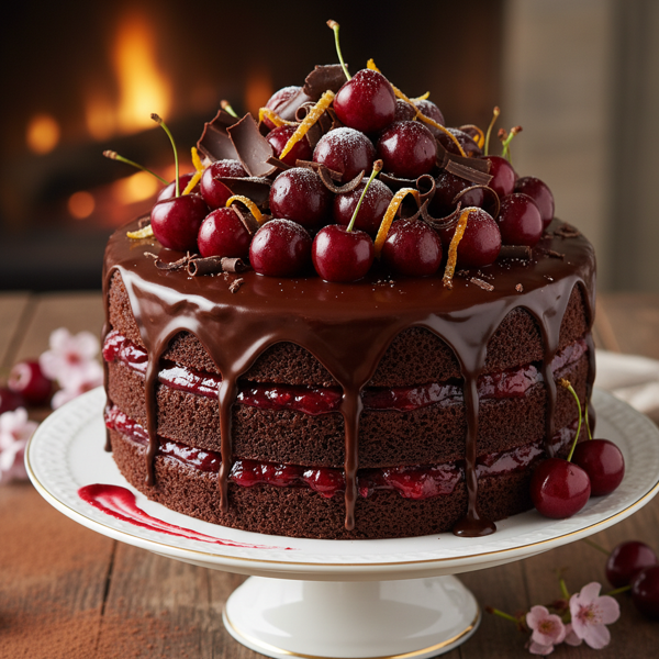 Decadent Chocolate Cherry Delight Cake recipe