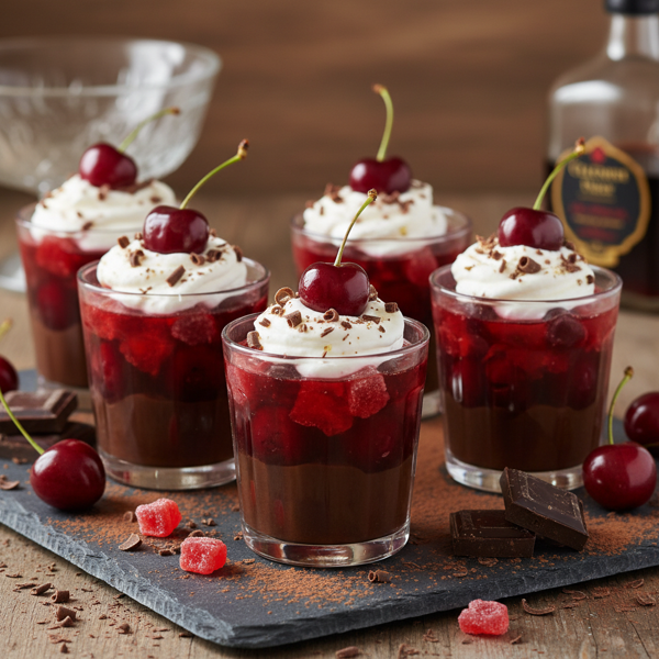Decadent Chocolate Cherry Delight Jell-O Shots recipe