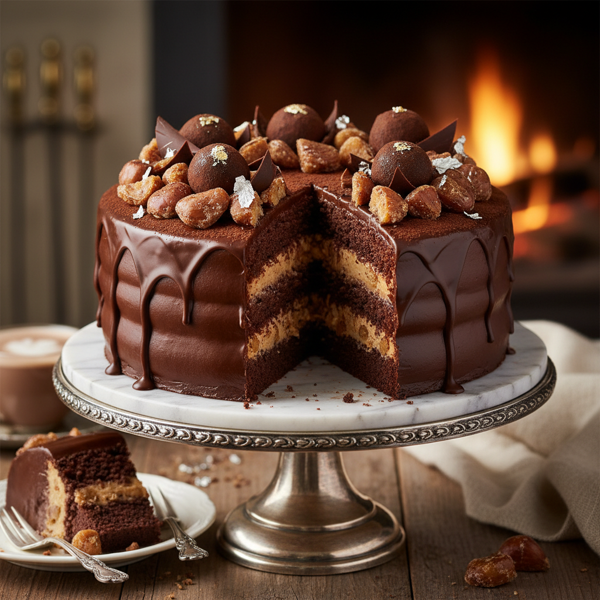 Decadent Chocolate Chestnut Truffle Cake recipe