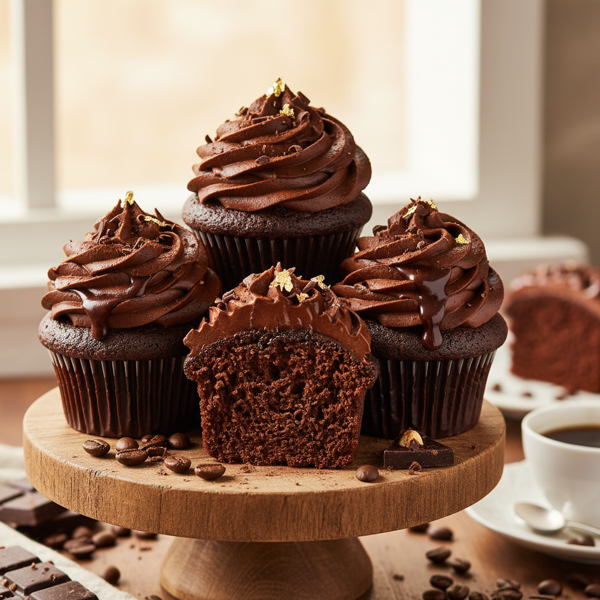 Decadent Chocolate Chiffon Cupcakes recipe