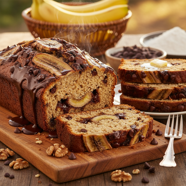 Decadent Chocolate Chip Banana Bread recipe