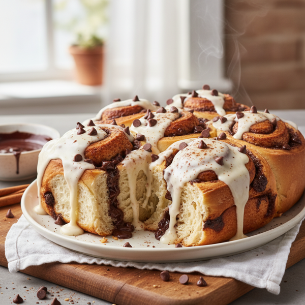 Decadent Chocolate Chip Cinnamon Rolls recipe