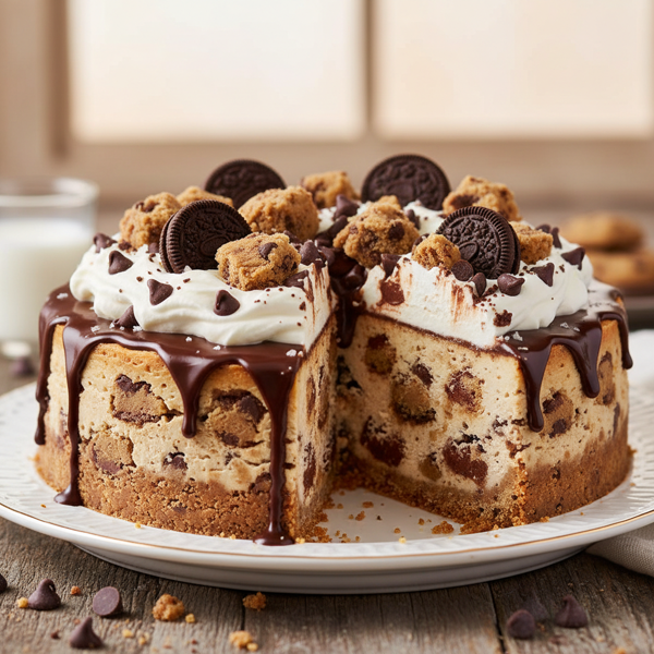 Decadent Chocolate Chip Cookie Dough Cheesecake recipe