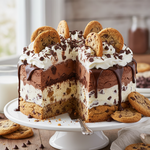 Decadent Chocolate Chip Cookie Ice Cream Dream Cake recipe