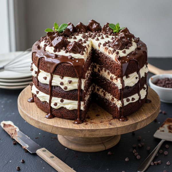 Decadent Chocolate Chip Cream Cheese Cake recipe