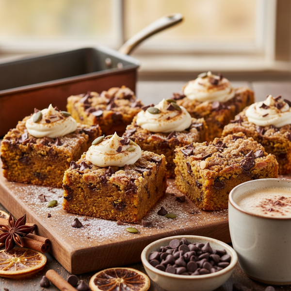 Decadent Chocolate Chip Pumpkin Spice Bars recipe