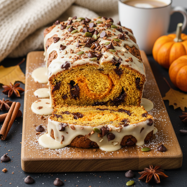 Decadent Chocolate Chip Pumpkin Spice Bread recipe