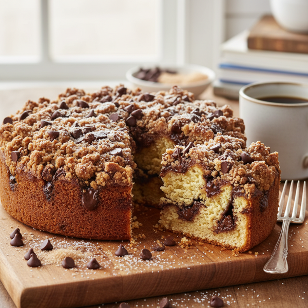 Decadent Chocolate Chip Streusel Coffee Cake recipe