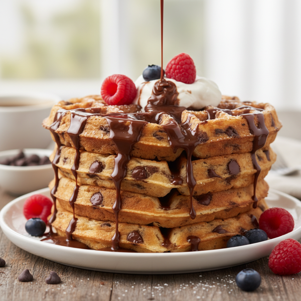 Decadent Chocolate Chip Waffles recipe