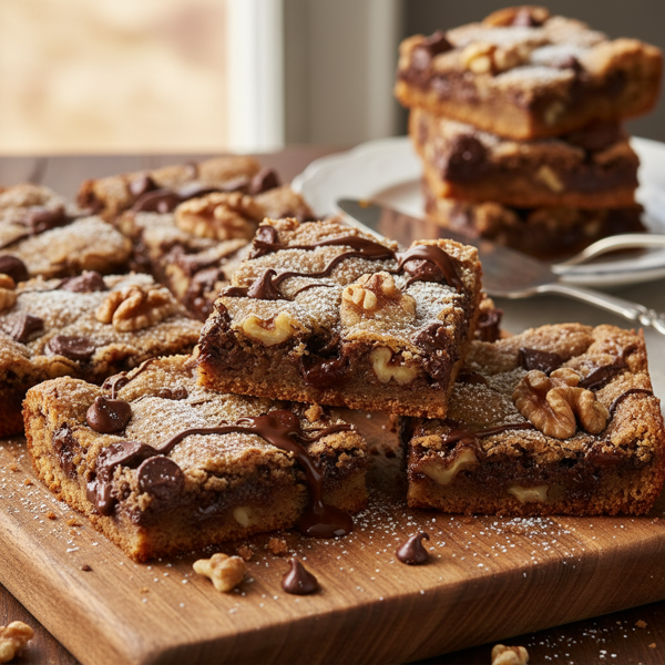 Decadent Chocolate Chip Walnut Bars recipe