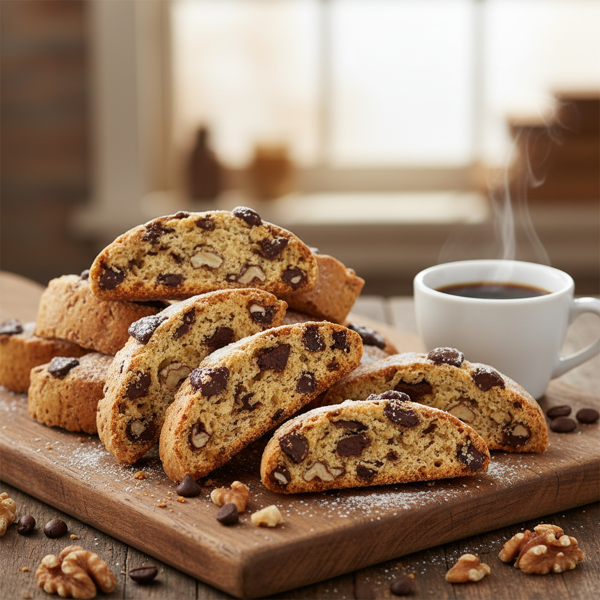 Decadent Chocolate Chip Walnut Biscotti recipe