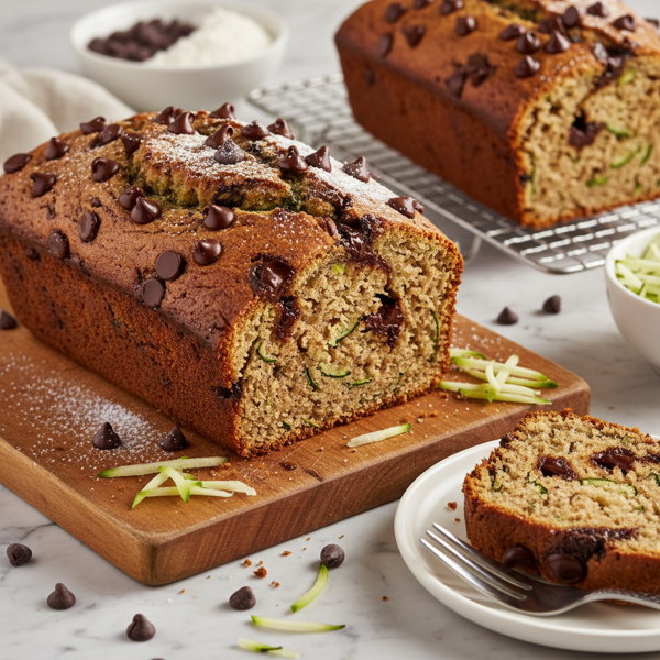 Decadent Chocolate Chip Zucchini Bread recipe