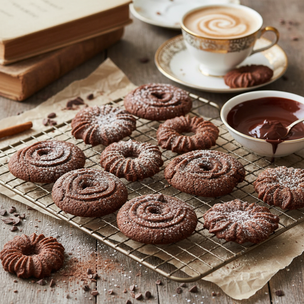 Decadent Chocolate Cinnamon Spritz Cookies recipe