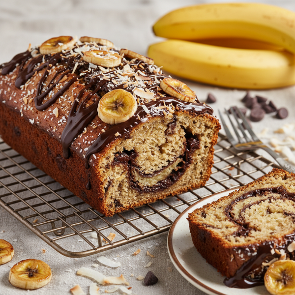 Decadent Chocolate Coconut Banana Loaf recipe
