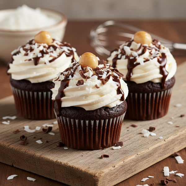 Decadent Chocolate Coconut Bliss Cupcakes recipe