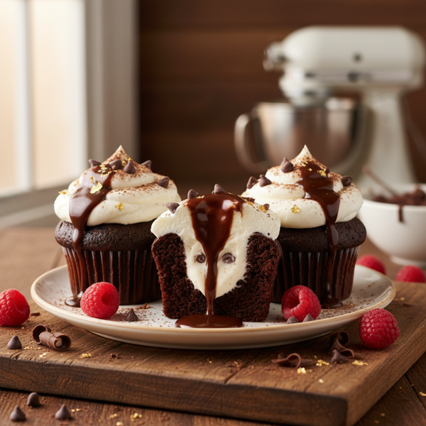 Decadent Chocolate Cream Cheese Stuffed Cupcakes recipe
