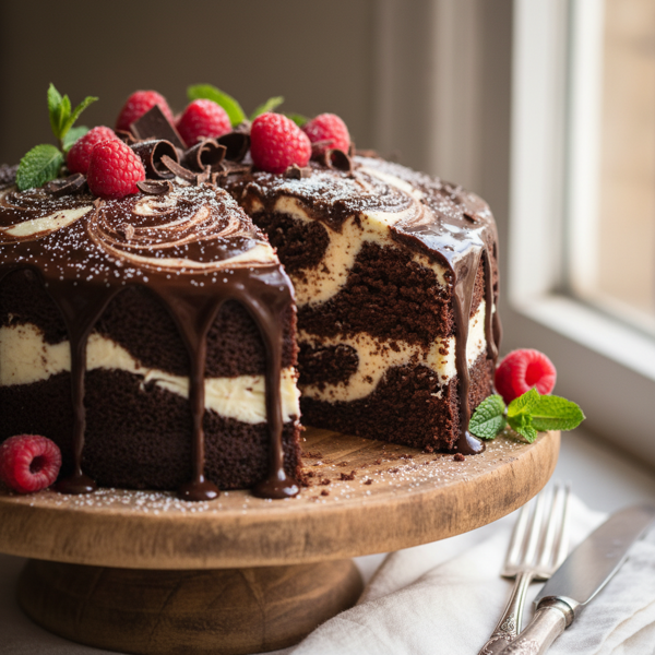 Decadent Chocolate Cream Cheese Swirl Cake recipe