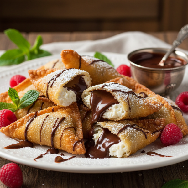 Decadent Chocolate Cream Cheese Wontons recipe